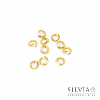 Anellino aperto color oro in acciaio 5 mm x 10 pz