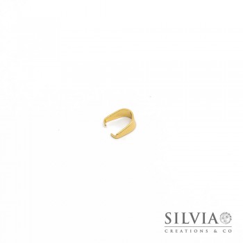 Portapendente a pressione color oro in acciaio 8x7x4 mm