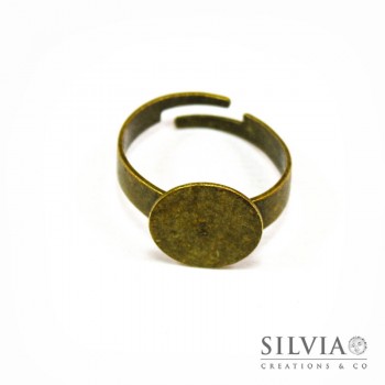 Anello con base da 12 mm per incollare color bronzo