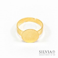 Anello con base da 12 mm per incollare color oro