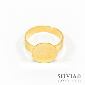 Anello con base da 12 mm per incollare color oro
