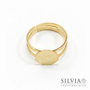 Anello con base da 12 mm per incollare color oro in zama
