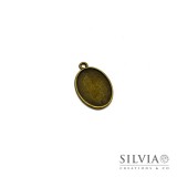 Base cammeo ovale bronzo 31x21 mm vassoio 25x18 mm