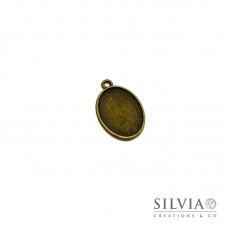 Base cammeo ovale bronzo 31x21 mm vassoio 25x18 mm