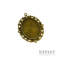Base cammeo ovale bronzo 61x42 mm vassoio 40x30 mm