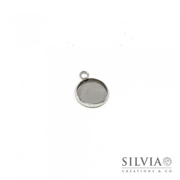 Base cammeo tonda acciaio 18x14 mm vassoio 12 mm