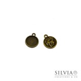 Base cammeo tonda bronzo 21x17 mm vassoio 14 mm