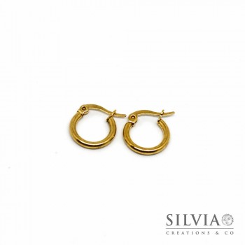 Orecchini ad anello in acciaio oro da 15 mm x 2pz