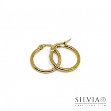 Orecchini ad anello in acciaio oro da 20 mm x 2pz