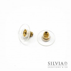 Farfalla per orecchini oro in ottone e plastica da 12x6 mm x 10pz