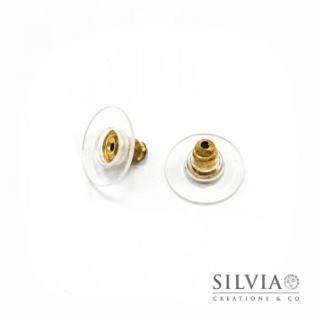 Farfalla per orecchini oro in ottone e plastica da 12x6 mm x 10pz