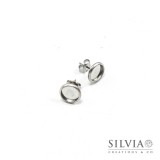 Orecchini a chiodo con base a cabochon in acciaio da 8 mm 2 pezzi