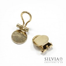 Orecchini a clip oro in zama con base da 11 mm x 2pz