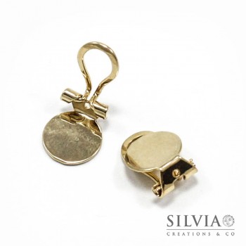 Orecchini a clip oro in zama con base da 11 mm x 2pz