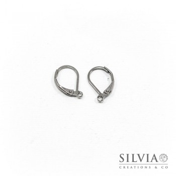 Orecchini a monachella chiusa con gancio acciaio da 15x10 mm x 2 pz