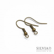 Orecchini a monachella con pallina bronzo da 18 mm x 40pz