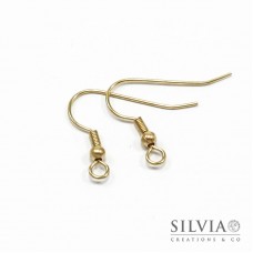 Orecchini a monachella con pallina oro in ottone da 19 mm x 30pz