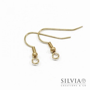 Orecchini a monachella con pallina oro in ottone da 19 mm x 30pz