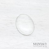 Cabochon ovale a cupola in vetro trasparente da 40x30 mm
