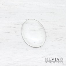 Cabochon ovale a cupola in vetro trasparente da 40x30 mm