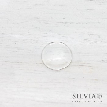 Cabochon rotondo a cupola in vetro trasparente da 20 mm