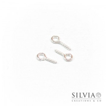 Chiodo con asola a vite argento in ferro da 8x4 mm x 100pz
