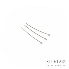 Chiodo con asola rodio in ottone da 40x0.7 mm x 50pz