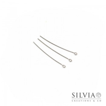 Chiodo con asola rodio in ottone da 40x0.7 mm x 50pz