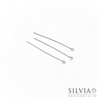 Chiodo con asola rodio in ottone da 50x0.7 mm x 50pz