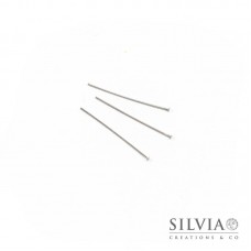 Chiodo con testa piatta rodio in ottone da 35x0.7 mm x 50pz