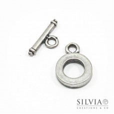 Chiusura a T rodio in zama 20x15 mm liscio opaco