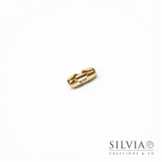 Chiusura per catena a pallini oro in ottone 9x3 mm x 10pz