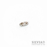 Chiusura per catena a pallini rodio in ottone 8x3 mm x 10pz