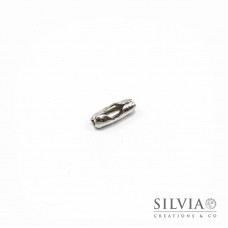 Chiusura per catena a pallini rodio in ottone 9x3 mm x 10pz