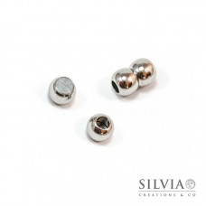 Chiusura magnetica per cordone rodio in ottone 18x11 mm