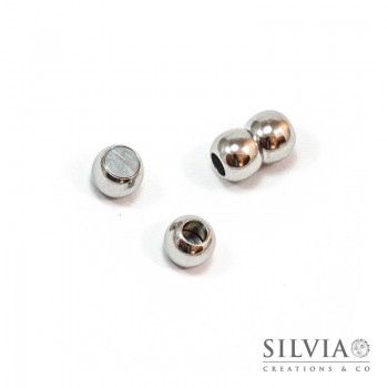 Chiusura magnetica per cordone rodio in ottone 18x11 mm