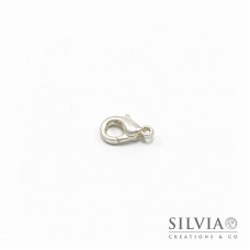 Chiusura a moschettone argento in zama 10x5 mm x10pz