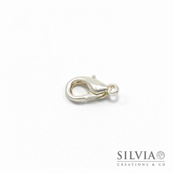 Chiusura a moschettone argento in zama 15x8 mm x5pz