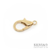 Chiusura a moschettone oro in zama da 30x17 mm