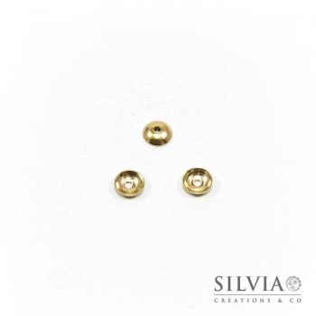 Coppetta liscia oro in ottone da 6 mm x 20pz