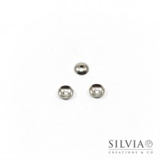 Coppetta liscia rodio in ottone da 6 mm x 20pz
