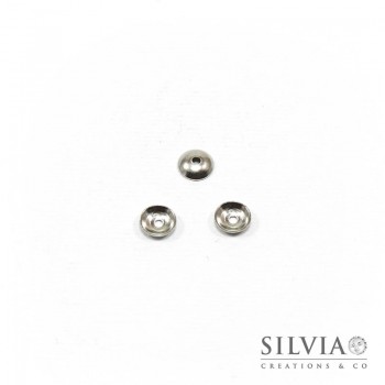 Coppetta liscia rodio in ottone da 6 mm x 20pz
