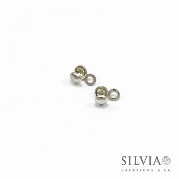 Coprinodo con anello rodio in ottone da 6x3 mm x 6pz