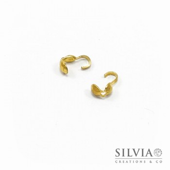 Coprinodo con asola oro in ottone da 4 mm x 20pz