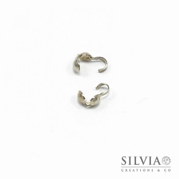 Coprinodo con asola rodio in ottone da 4 mm x 20pz
