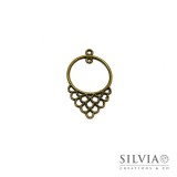 Separatore filigrana per orecchini bronzo da 40x24 mm