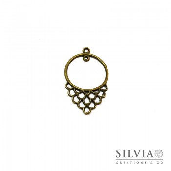 Separatore filigrana per orecchini bronzo da 40x24 mm
