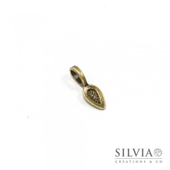 Gancio per pendente da incollare bronzo da 21x8x6 mm