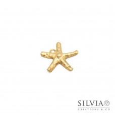 Charm link a forma di stella marina oro opaco 25x25 mm