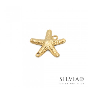 Charm link a forma di stella marina oro opaco 30x30 mm